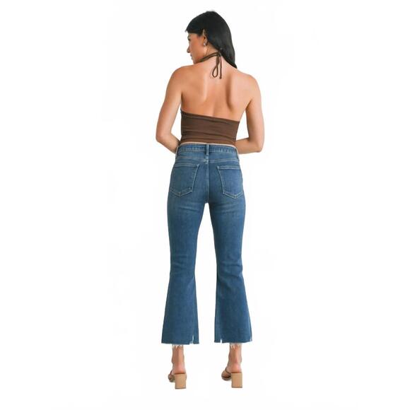 NEW JBD. high rise crop flare jeans in dark denim - Picture 2 of 3